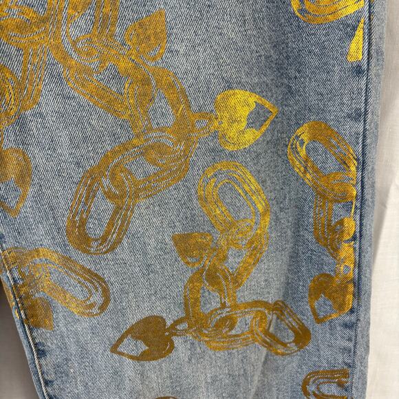 Akira Lock My Love Foil Denim Jeans Size 9 (28) x 33 - Picture 5 of 7